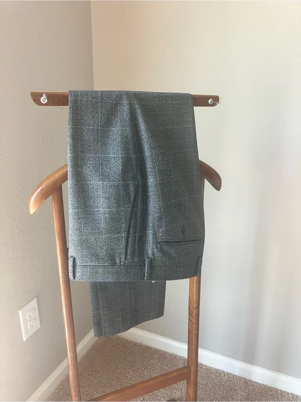 Banana Republic Gray Windowpane Italian Wool Suit